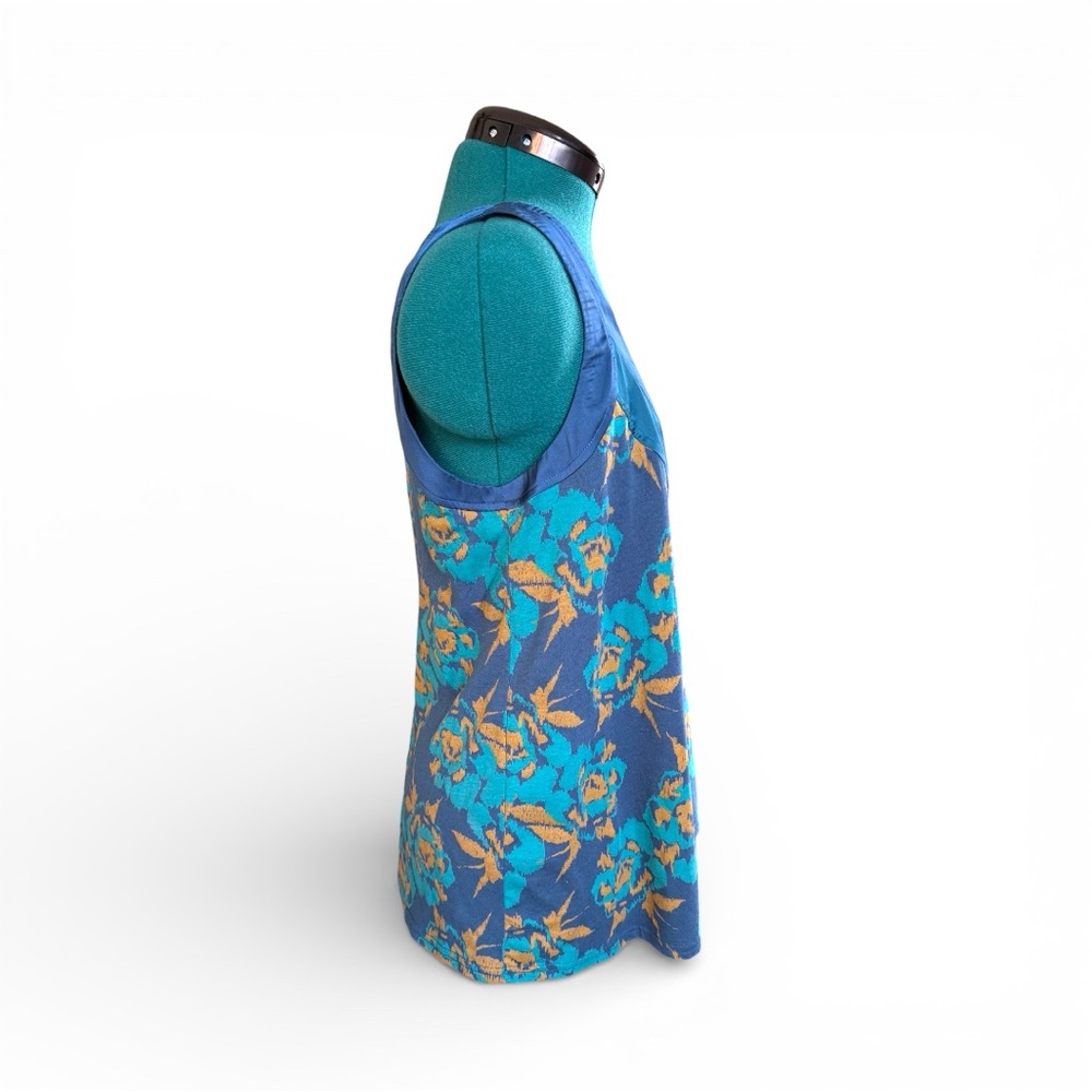 Fossil Floral Teal Floral Sleeveless Blouse - Picture 4 of 9